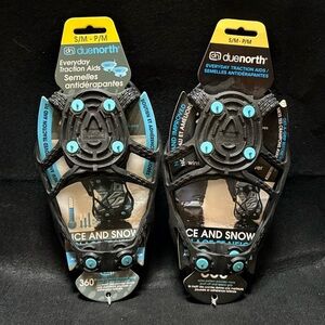 Due North | NEW 2x Everyday Traction Aids Pull-On Ice Cleats - S/M, Black